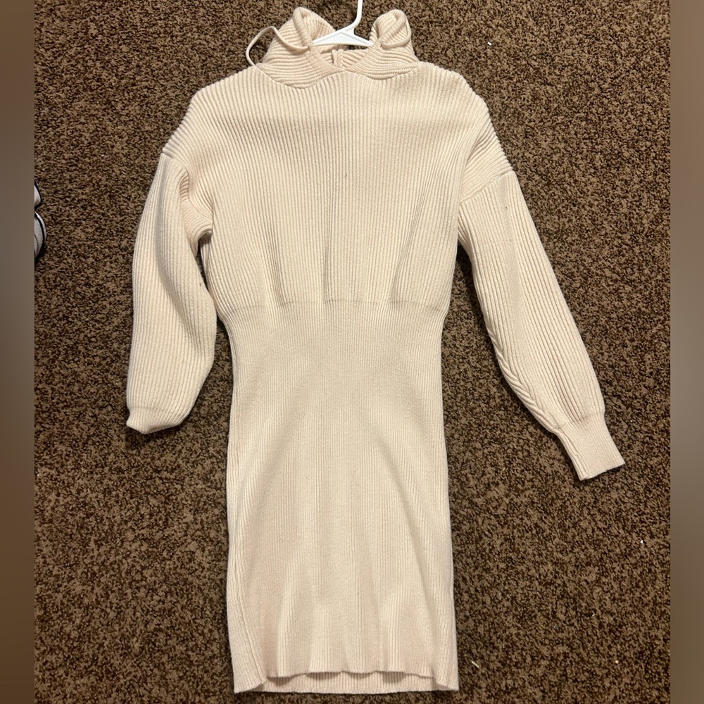 beige sweater dress